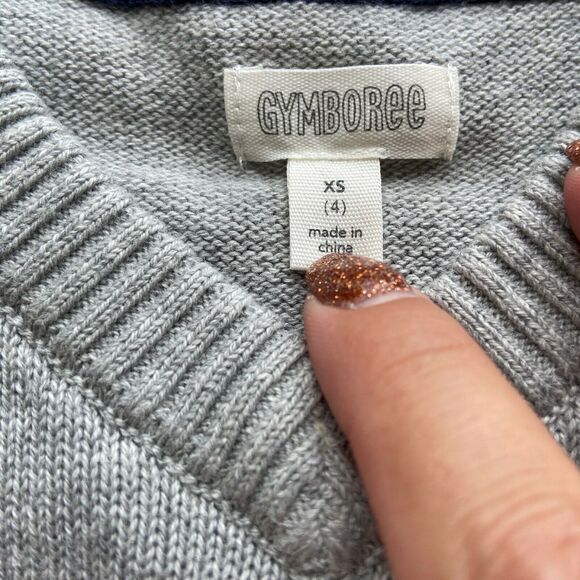 Gymboree Boys Sweater Size XS 4 Essentials Gray V-Neck Long Sleeve Solid NEW - Picture 4 of 8